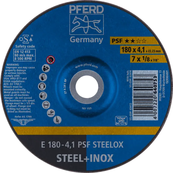 PFERD Schruppscheiben E 180-4,1 PSF STEELOX