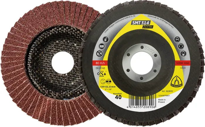 Klingspor - SMT 314 Schleifmopteller, 125 x 22,23 mm Korn 40 gewölbt