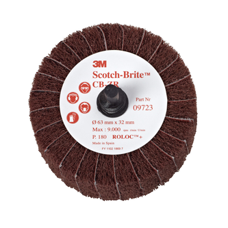 Scotch-Brite Roloc Lamellenbürste CB-ZR, rot, 63 mm, 32 mm, 32 mm, P80, A, fine