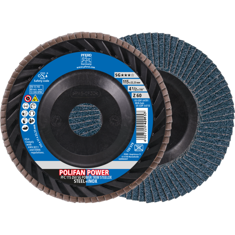 PFERD POLIFAN-Fächerscheiben PFC 115 Z 60 SG POWER TRIM STEELOX