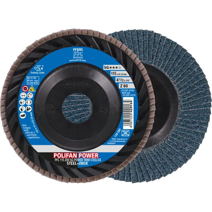PFERD POLIFAN-Fächerscheiben PFC 115 Z 80 SG POWER TRIM STEELOX