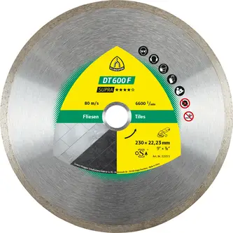 Klingspor - DT 600 F Diamanttrennscheibe, 100 x 1,6 x 22,23 mm 1,6 x 7 mm, geschlossener Rand Reduzierring 16