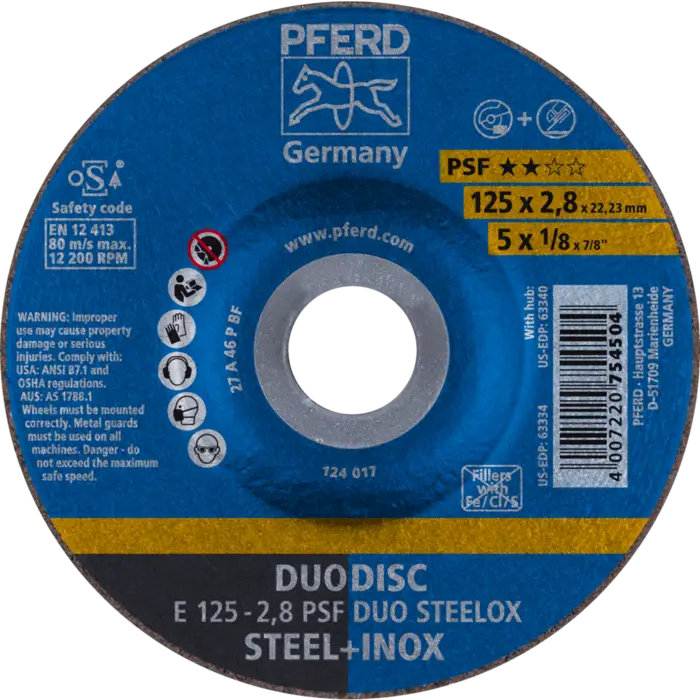 PFERD Trennscheiben E 125-2,8 PSF DUO STEELOX