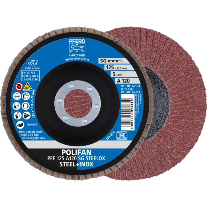 PFERD POLIFAN-Fächerscheiben PFF 125 A 120 PSF STEELOX