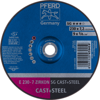 PFERD Schruppscheiben E 230-7 ZIRKON SG CAST+STEEL
