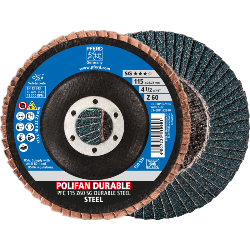 PFERD POLIFAN-Fächerscheiben PFC 115 Z60 SG DURABLE STEEL