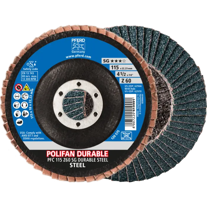 PFERD POLIFAN-Fächerscheiben PFC 115 Z60 SG DURABLE STEEL