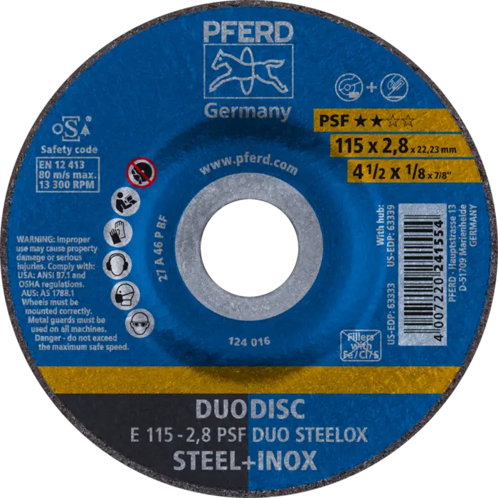PFERD Trennscheiben E 115-2,8 PSF DUO STEELOX