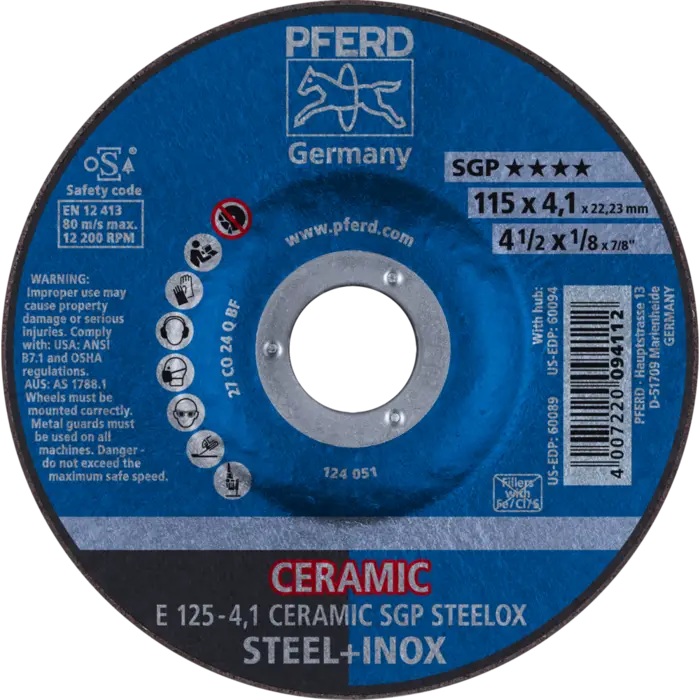 PFERD Schruppscheiben E 125-4,1 CERAMIC SGP STEELOX