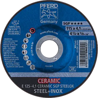 PFERD Schruppscheiben E 125-4,1 CERAMIC SGP STEELOX