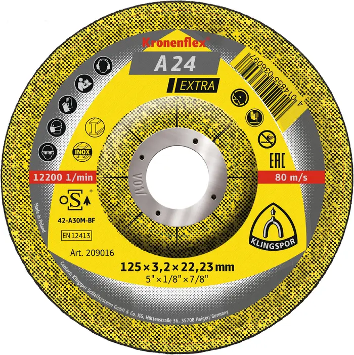 Klingspor - A 24 Extra Trennscheibe, 125 x 3,2 x 22,23 mm gekröpft