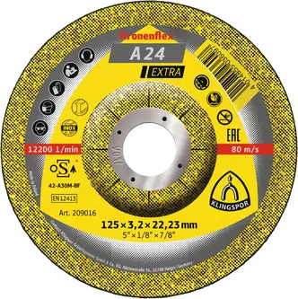 Klingspor - A 24 Extra Trennscheibe, 125 x 3,2 x 22,23 mm gekröpft