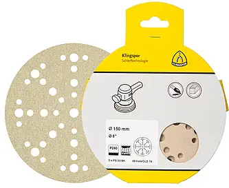 Klingspor - PS 33 BK Scheibe kletthaftend, 125 mm Korn 180 Lochform GLS5, SB-verpackt im Reiter