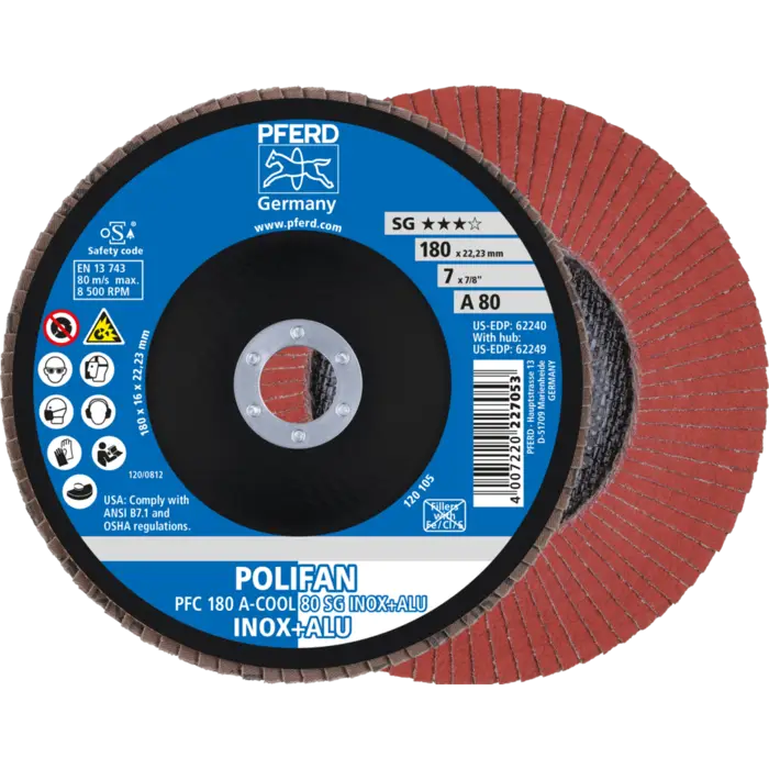 PFERD POLIFAN-Fächerscheiben PFC 180 A-COOL 80 SG INOX+ALU