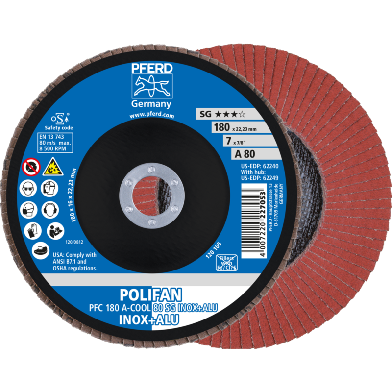 PFERD POLIFAN-Fächerscheiben PFC 180 A-COOL 80 SG INOX+ALU