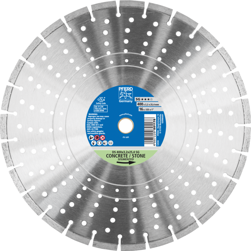 PFERD Diamantwerkzeuge für die Bauindustrie DS 400 x 3,2 x 25,4 SG