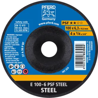 PFERD Schruppscheiben E 100-6 PSF STEEL/16,0