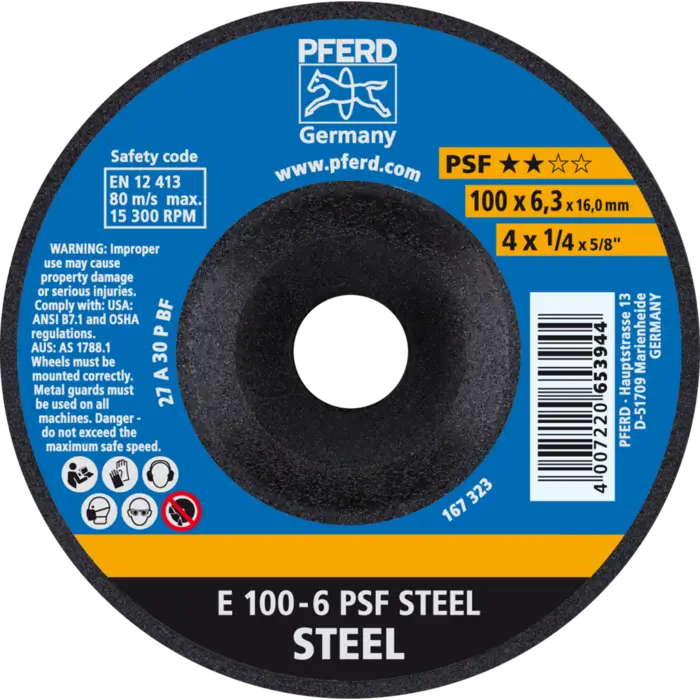 PFERD Schruppscheiben E 100-6 PSF STEEL/16,0