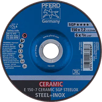 PFERD Schruppscheiben E 150-7 CERAMIC SGP STEELOX