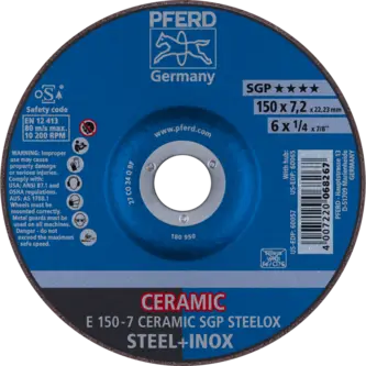 PFERD Schruppscheiben E 150-7 CERAMIC SGP STEELOX