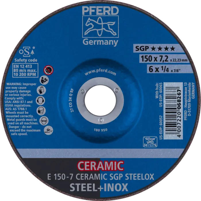 PFERD Schruppscheiben E 150-7 CERAMIC SGP STEELOX