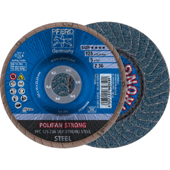 PFERD POLIFAN-Fächerscheiben PFC 125 Z 36 SGP STRONG STEEL