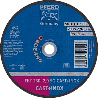 PFERD Trennscheiben EHT 230-2,9 SG CAST+INOX