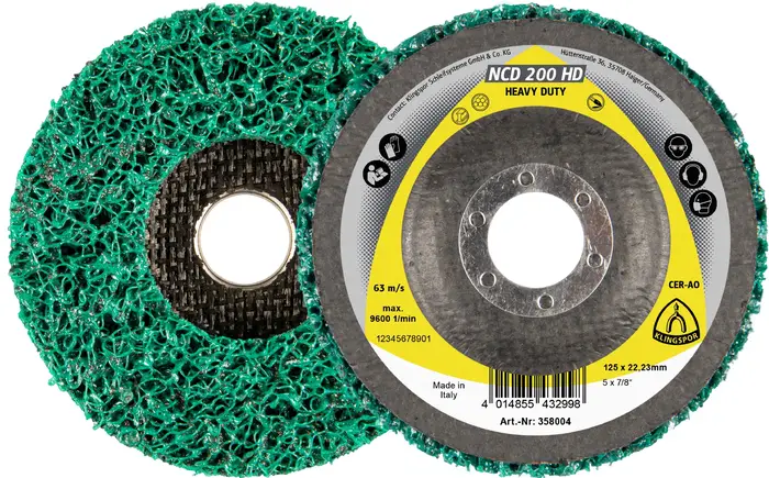 Klingspor - NCD 200HD Reinigungsscheibe, 125 x 22,23 mm Extratra grob Korund gerade
