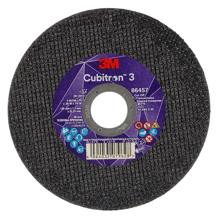 3M Cubitron 3 Trennscheibe, 86457, 60+, T41, 125 mm x 1,3 mm x 22,23 mm, EN, 25/Pack, 50 Stück/VE