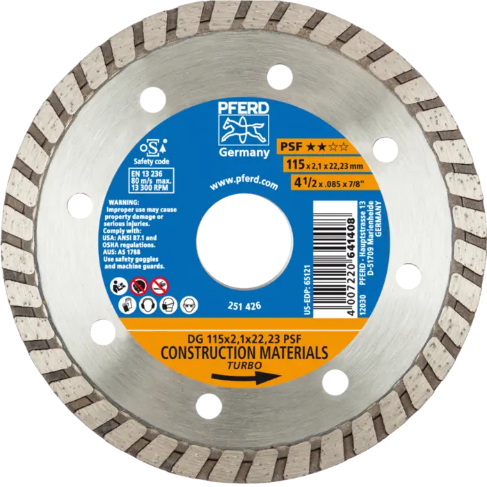 PFERD Diamantwerkzeuge für die Bauindustrie DG 115 x 2,1 x 22,23 PSF