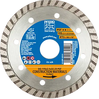 PFERD Diamantwerkzeuge für die Bauindustrie DG 115 x 2,1 x 22,23 PSF