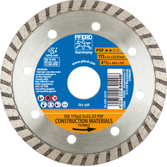 PFERD Diamantwerkzeuge für die Bauindustrie DG 115 x 2,1 x 22,23 PSF