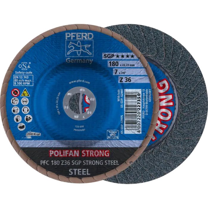 PFERD POLIFAN-Fächerscheiben PFC 180 Z 36 SGP STRONG STEEL