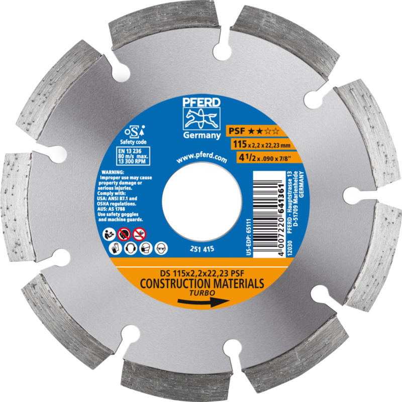 PFERD Diamantwerkzeuge für die Bauindustrie DS 115 x 2,2 x 22,23 PSF