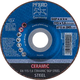 PFERD Trennscheiben EH 115-1,6 CERAMIC SGP STEEL