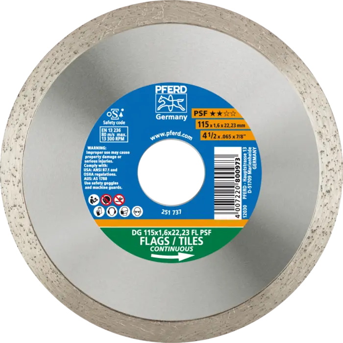 PFERD Diamantwerkzeuge für die Bauindustrie DG 115 x 1,6 x 22,23 FL PSF