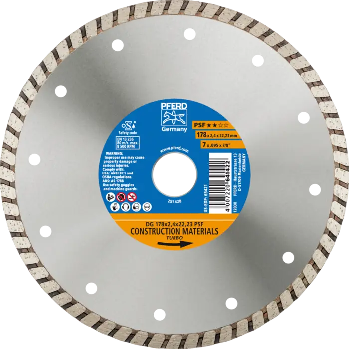 PFERD Diamantwerkzeuge für die Bauindustrie DG 178 x 2,4 x 22,23 PSF