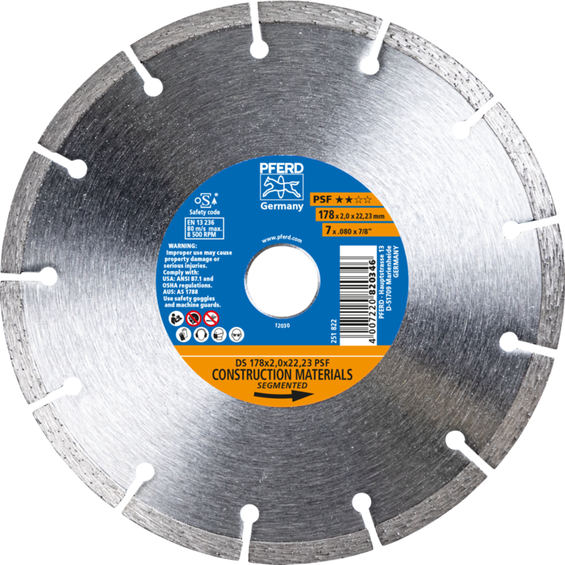 PFERD Diamantwerkzeuge für die Bauindustrie DS 178 x 2,0 x 22,23 PSF