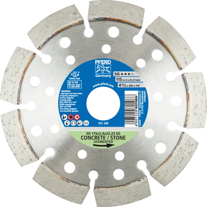 PFERD Diamantwerkzeuge für die Bauindustrie DS 115 x 2,4 x 22,23 SG