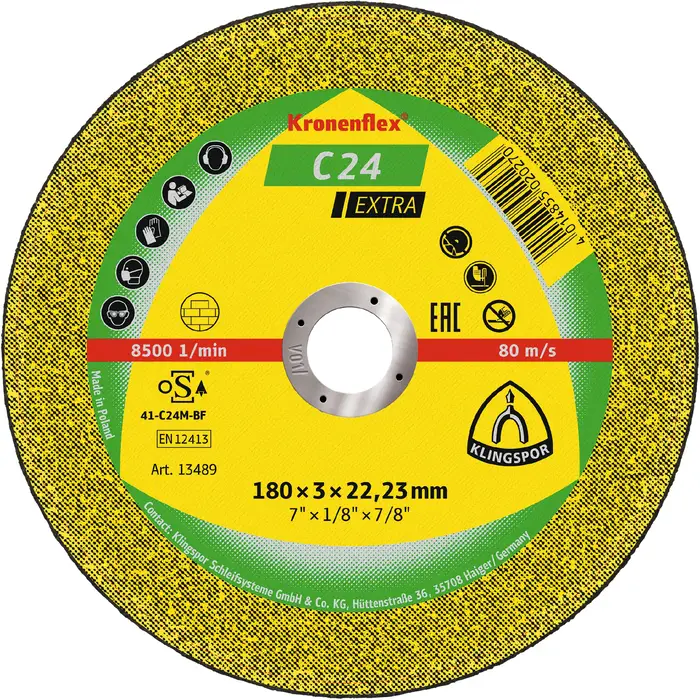 Klingspor - C 24 Extra Trennscheibe, 180 x 3 x 22,23 mm gerade