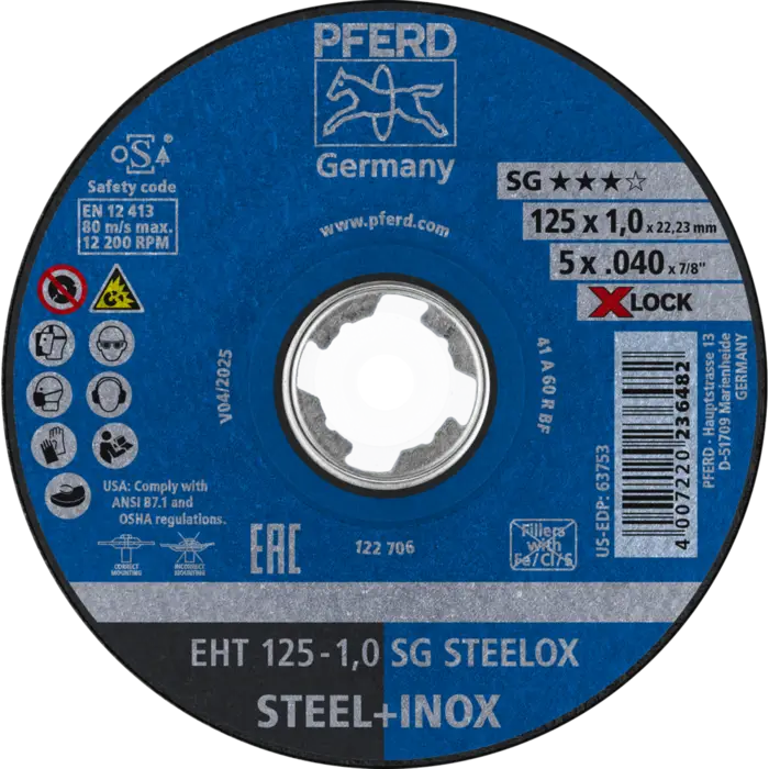 PFERD Trennscheiben EHT 125-1,0 SG STEELOX/X-LOCK