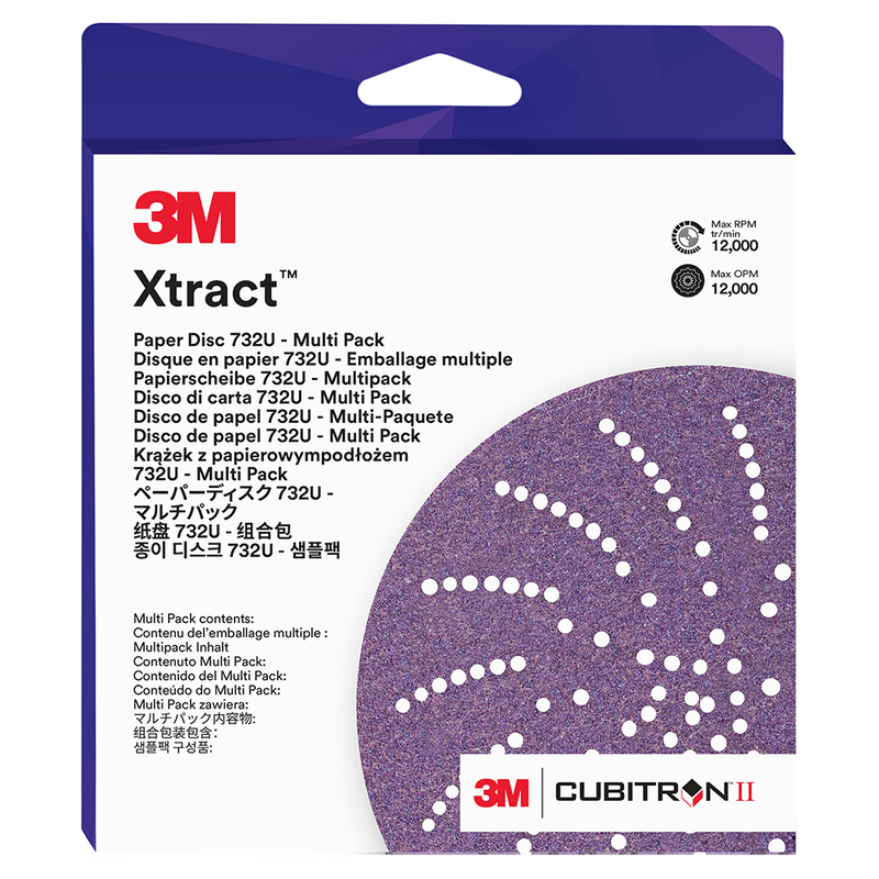 3M Xtract Cubitron II Papierscheibe 732U, 11191, Multi-Grade (240+ - 1000+), 152.4 mm, Die 600LG, 20 ea/Case, MP