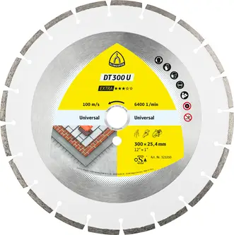 Klingspor - DT 300 U Diamanttrennscheibe, 300 x 2,8 x 30 mm 17 Segmente 50,1 x 2,8 x 7 mm, Standardverzahnung