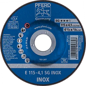 PFERD Schruppscheiben E 115-4,1 SG INOX