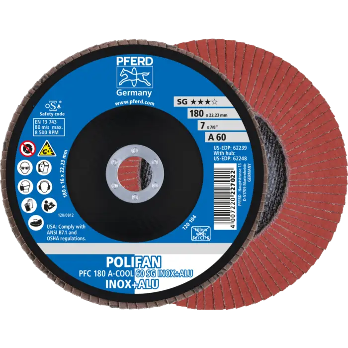 PFERD POLIFAN-Fächerscheiben PFC 180 A-COOL 60 SG INOX+ALU