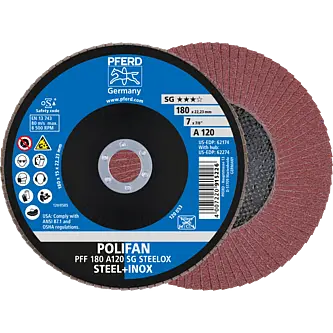 PFERD POLIFAN-Fächerscheiben PFF 180 A 120 SG STEELOX