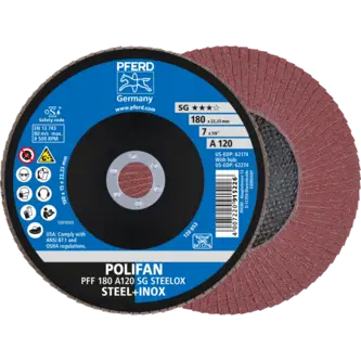PFERD POLIFAN-Fächerscheiben PFF 180 A 120 SG STEELOX