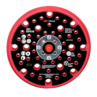 3M Xtract Hookit Stützteller, 89409, 150mm, hart, rot, 10 Stück/Karton